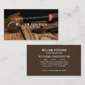 専門の素朴な用具の建設請負業者 名刺 (正面/裏面)