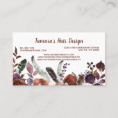 専門の紫色の花の美容師の化粧 名刺 (裏面)