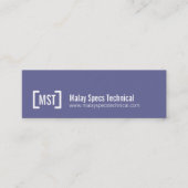 専門の紫色及び白く細い名刺 スキニー名刺 (正面)