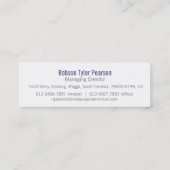 専門の紫色及び白く細い名刺 スキニー名刺 (裏面)