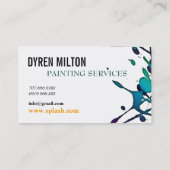 専門の絵画ペインターのグラフィックアーティスト 名刺 (裏面)