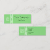 専門の緑の葉の名刺 スキニー名刺 (正面/裏面)