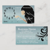 専門の美容師のアポイントメントカード 予約カード (正面/裏面)