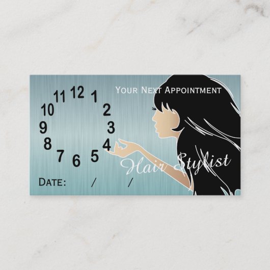 専門の美容師のアポイントメントカード 予約カード (正面)