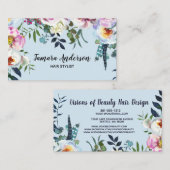 専門の美容師の化粧花のピンクのBoho 名刺 (正面/裏面)