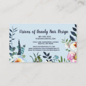 専門の美容師の化粧花のピンクのBoho 名刺 (裏面)