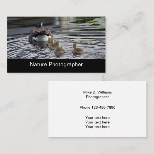 専門の自然および野性生物のカメラマン 名刺 (正面/裏面)