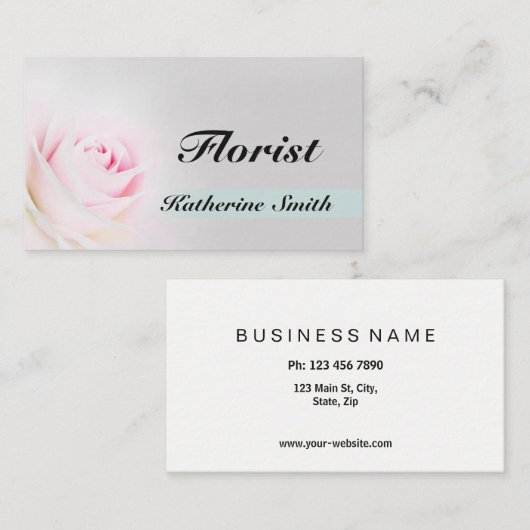 専門の花屋の花の名刺 名刺 (正面/裏面)