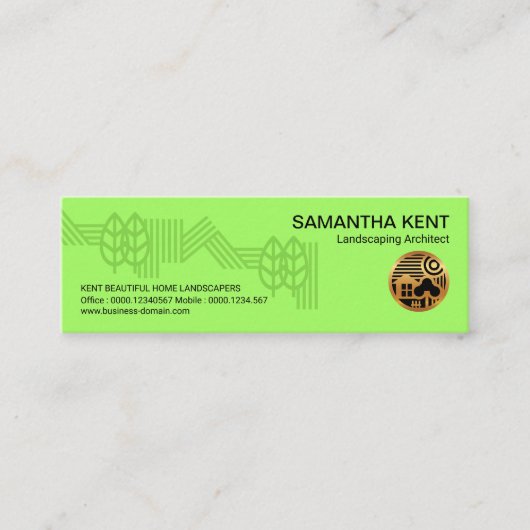 専門の葉の塀は景色のシルエットを描きます スキニー名刺 (正面)