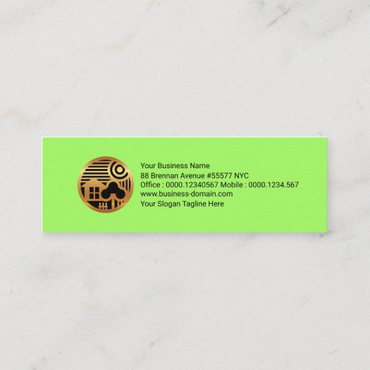 専門の葉の塀は景色のシルエットを描きます スキニー名刺 (裏面)