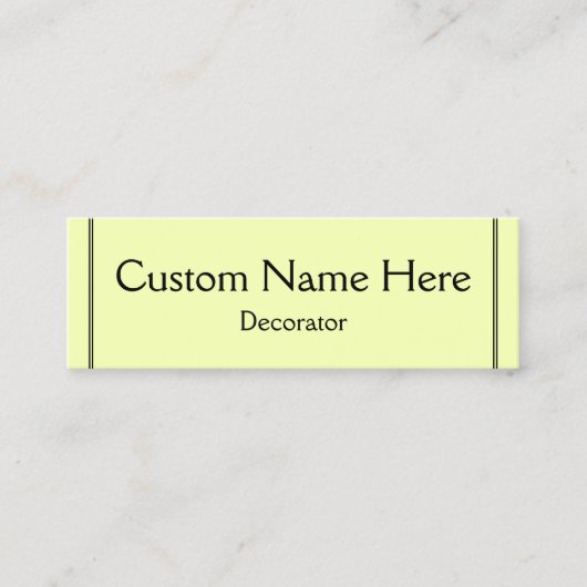 専門の装飾者の名刺 スキニー名刺 (正面)