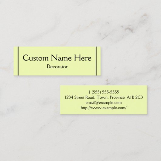 専門の装飾者の名刺 スキニー名刺 (正面/裏面)