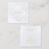 専門の贅沢でエレガントで白い大理石の金ゴールドの文字 スクエア名刺 (正面/裏面)