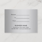 専門の赤いリボンの金属ギフト券 割引カード (裏面)