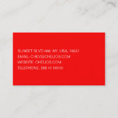 専門の赤い名刺 名刺 (裏面)