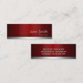 専門の赤い金属のピアニストの名刺 スキニー名刺 (正面/裏面)