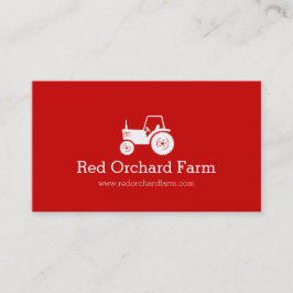 専門の赤く白いトラクターの農場の名刺 名刺