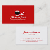 専門の赤く白い寿司職人の名刺 名刺 (正面/裏面)