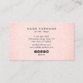 専門の赤面のリネン最小主義のアポイントメント 名刺 (裏面)