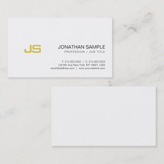 専門の金ゴールドの一見のモノグラムのスタイリッシュなデザイン 名刺 (正面/裏面)