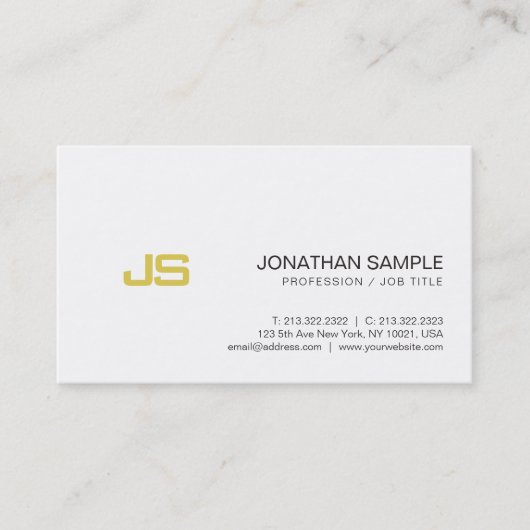 専門の金ゴールドの一見のモノグラムのスタイリッシュなデザイン 名刺 (正面)