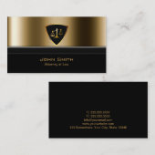 専門の金ゴールドの盾弁護士の名刺 名刺 (正面/裏面)