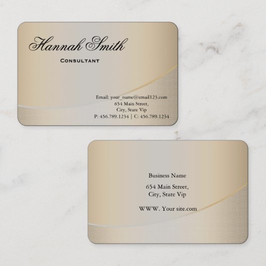 専門の金ゴールドの金属のエレガントでモダンな黒 名刺 (正面/裏面)