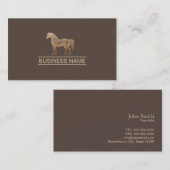 専門の金ゴールドの馬の暗いタンの名刺 名刺 (正面/裏面)