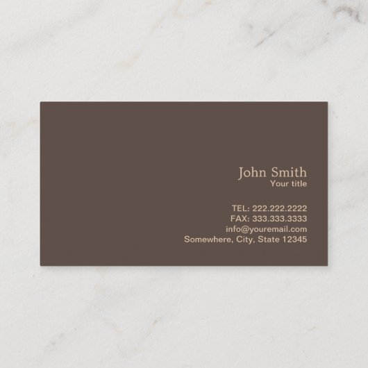 専門の金ゴールドの馬の暗いタンの名刺 名刺 (裏面)