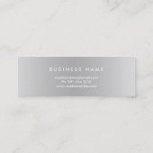 専門の金属のエレガントでモダンで明白な銀 スキニー名刺 (裏面)