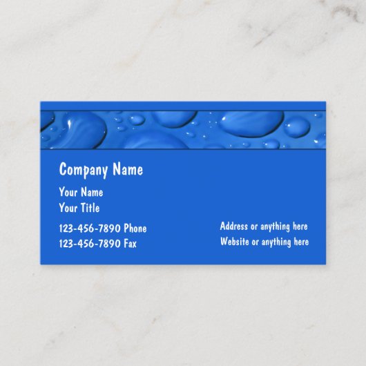 専門の鉛管工の配管サービス 名刺 (正面)