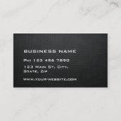 専門の銀製のエレガントでモダンな金属の黒 名刺 (裏面)