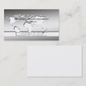 専門の銀製の世界地図 名刺 (正面/裏面)