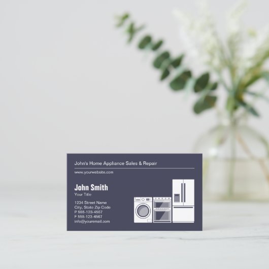 専門の電気器具の修理、サービスおよび販売 名刺 (スタンド正面)