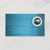 専門の青い世界の地球の旗 名刺 (裏面)