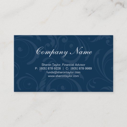 専門の青い名刺の渦巻 名刺 (正面)