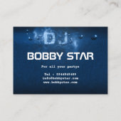 専門の青い爆発DJのロゴの名刺 名刺 (裏面)