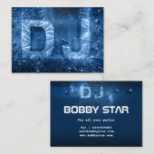 専門の青い爆発DJのロゴの名刺 名刺 (正面/裏面)