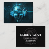 専門の青い爆発DJのロゴの名刺 名刺 (正面/裏面)