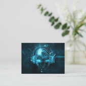 専門の青い爆発DJのロゴの名刺 名刺 (スタンド正面)