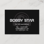 専門の青い爆発DJのロゴの名刺 名刺 (裏面)