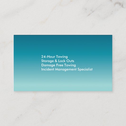 専門の青い牽引のサービス業カード 名刺 (裏面)