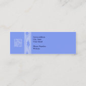 専門の青い葉の名刺 スキニー名刺 (裏面)