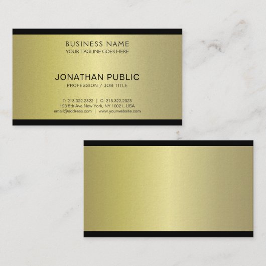 専門の魅力的な金ゴールドの平野の真珠の贅沢 名刺 (正面/裏面)