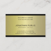 専門の魅力的な金ゴールドの平野の真珠の贅沢 名刺 (正面)