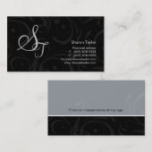 専門の黒い及び灰色の名刺の渦巻 名刺 (正面/裏面)