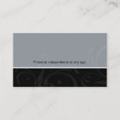 専門の黒い及び灰色の名刺の渦巻 名刺 (裏面)