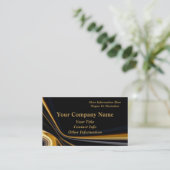 専門の黒および金ゴールドの名刺 名刺 (スタンド正面)