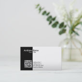 専門の黒くか白いQRコード 名刺 (スタンド正面)