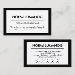 専門の黒く及び白い社会的な媒体 名刺